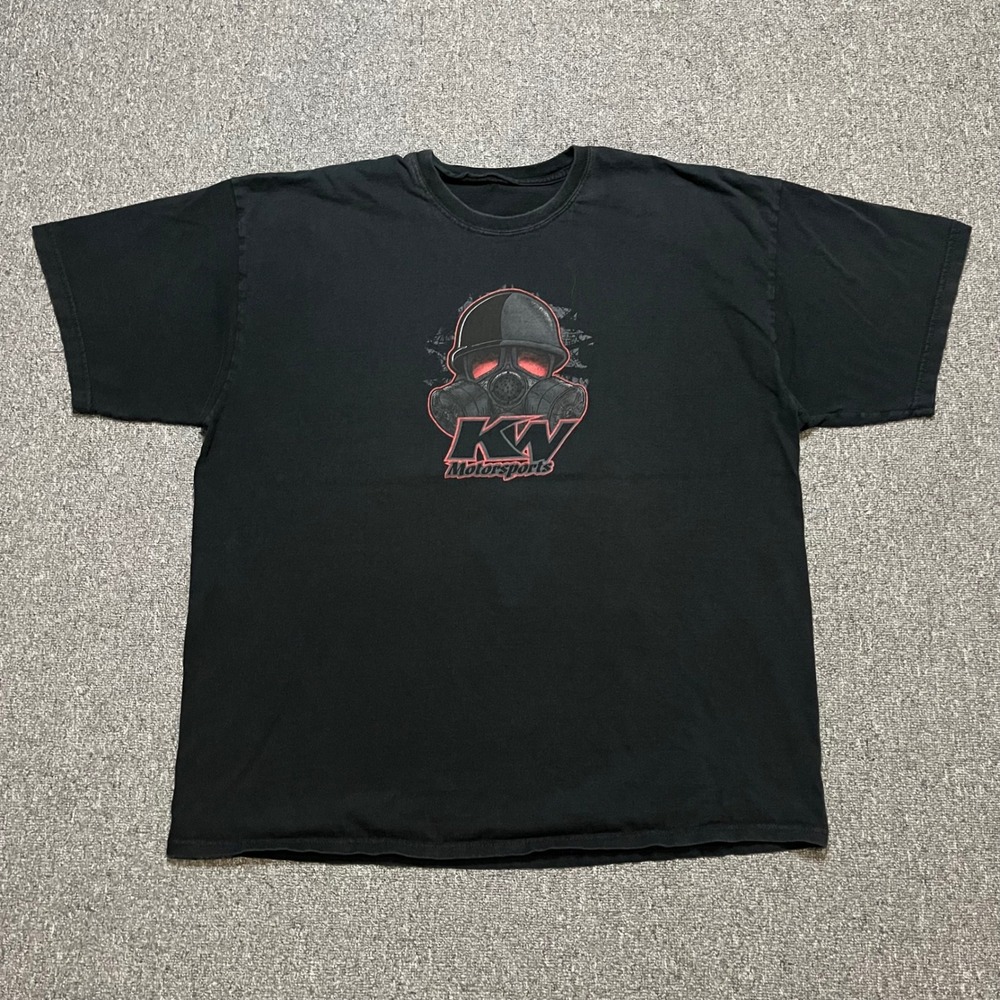 KW Motorsports Gas‎ Mask Drag Car Racing Graphic T Shirt Mens Black Short Sleeve